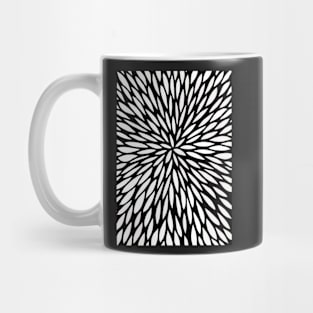 Black and White Burst - Radiating Design - Drawn By Hand Mug